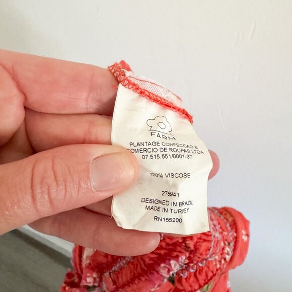 Farm Rio Orange Floral Paraiso Off Shoulder Jumpsuit XS - Picture 7 of 7